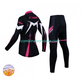 Femme Combinaison Cycliste Hiver + Collant sans Bretelles X-Tiger N001